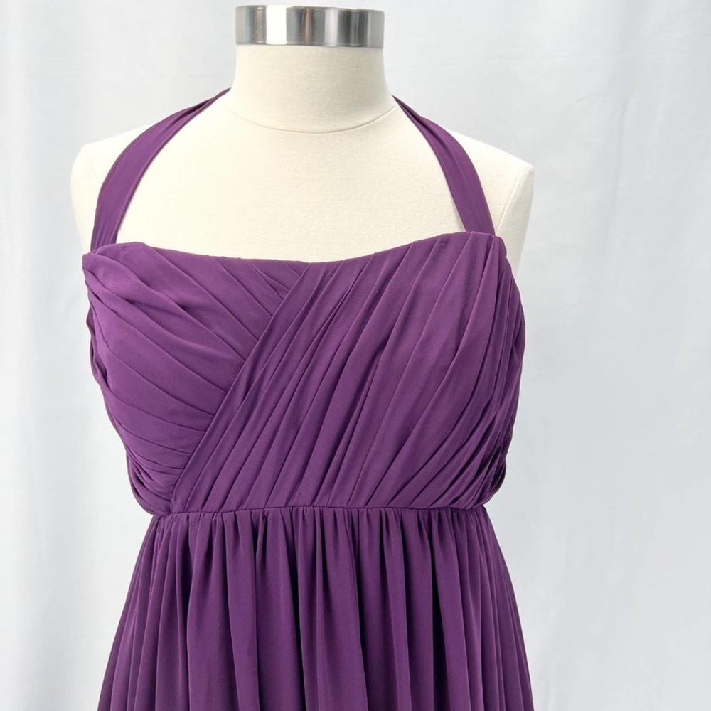 Azazie Gown Maxi Dress Formal Vibrant Purple Grape Bridesmaid Mother Of Bride - Picture 5 of 12